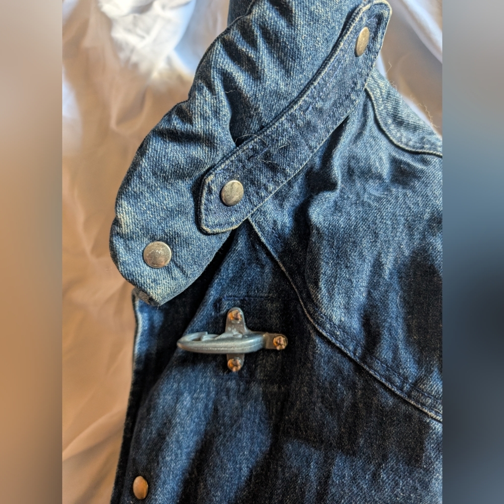 Ralph Lauren Denim Fireman Buckle Down Filled Biker Vest M - Picture 8 of 8